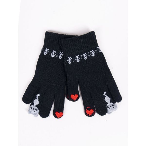 Yoclub Yoclub Kids's Girls' Five-Finger Touchscreen Gloves RED-0075G-AA5F-003