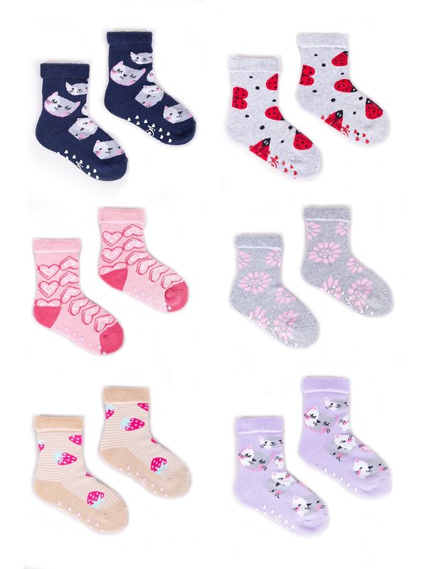 Yoclub Yoclub Kids's Girls' Terry Socks 6-Pack SKF-0005G-AA0A