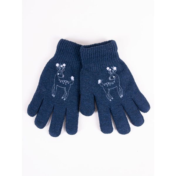 Yoclub Yoclub Kids's Gloves RED-0201G-AA5A-003 Navy Blue