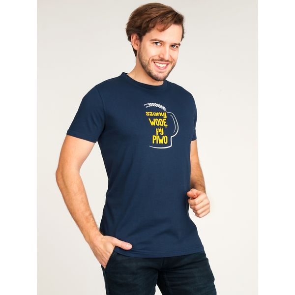Yoclub Yoclub Man's Cotton T-shirt PKK-0108F-A110 Navy Blue
