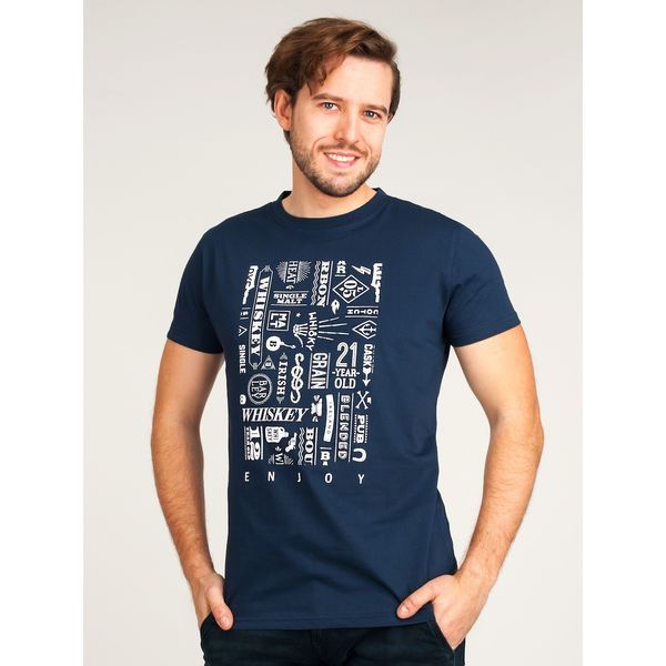 Yoclub Yoclub Man's Cotton T-shirt PKK-0109F-A110 Navy Blue