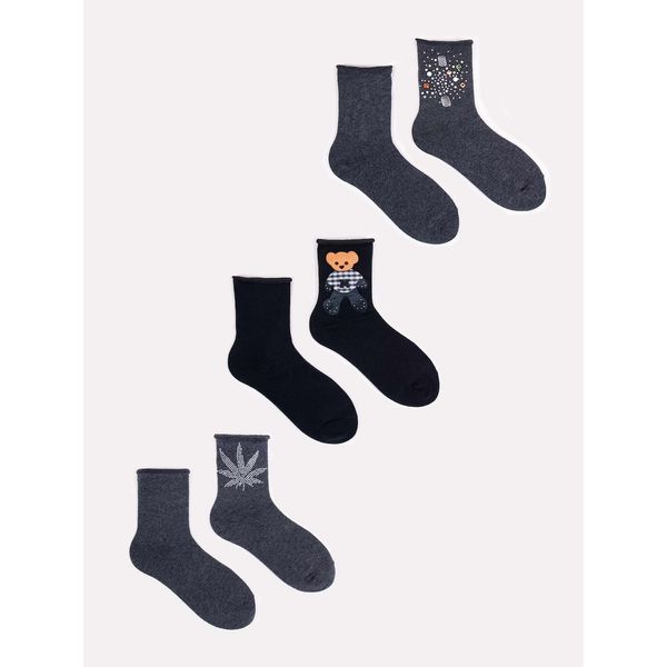 Yoclub Yoclub Woman's Women'S Socks With Crystals 3-Pack SKA-0095K-000B