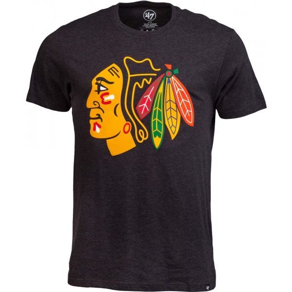 47 47 NHL CHICAGO BLACKHAWKS CLUB TEE Koszulka męska, czarny, rozmiar S