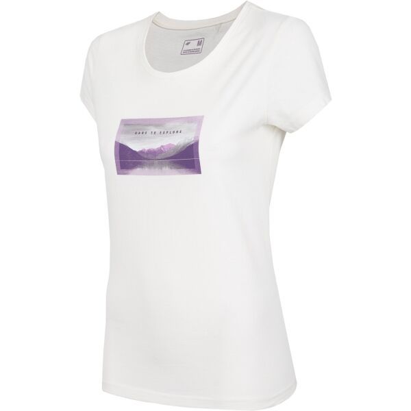 4F 4F WOMEN'S T-SHIRT Koszulka damska, biały, rozmiar XS