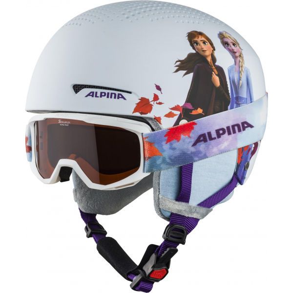 Alpina Sports Alpina Sports ZUPO DISNEY SET Kask narciarski z goglami dziecięcy, biały, rozmiar (48 - 52)