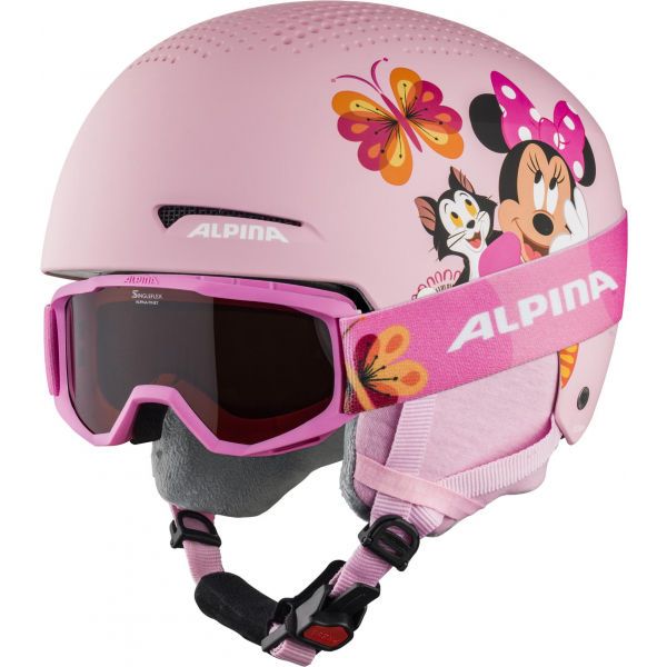 Alpina Sports Alpina Sports ZUPO DISNEY SET Kask narciarski z goglami dziecięcy, różowy, rozmiar (48 - 52)