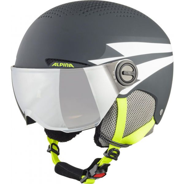 Alpina Sports Alpina Sports ZUPO VISOR Kask narciarski dziecięcy, ciemnoszary, rozmiar (54 - 58)