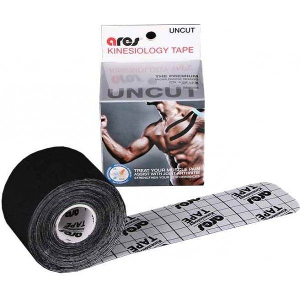 Ares Ares KINEZIO TAPE CZARNY 5 CM X 5 M Plaster sportowy, czarny, rozmiar OS