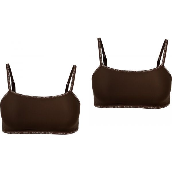 Calvin Klein Calvin Klein UNLINED BRALETTE 2PK Biustonosz damski, brązowy, rozmiar XS