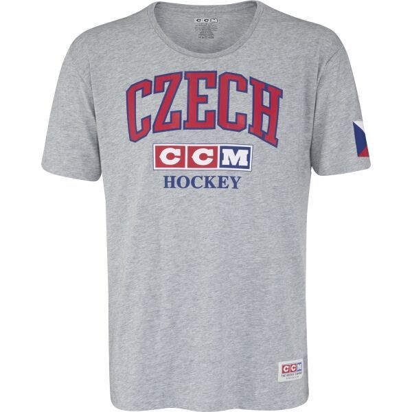 CCM CCM FLAG TEE TEAM CZECH Koszulka męska, szary, rozmiar XL