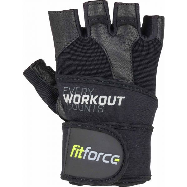 Fitforce Fitforce LINEAR Rękawice fitness skórzane, czarny, rozmiar L