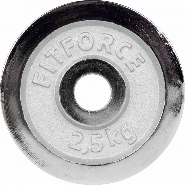 Fitforce Fitforce OBCIĄŻENIE 2,5KG CHROM 30MM Obciążenie, srebrny, rozmiar 2,5 KG