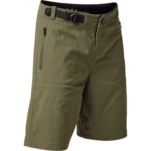 Fox Fox RANGER SHORT W/LINE YTH Spodenki rowerowe dziecięce, ciemnozielony, rozmiar 24