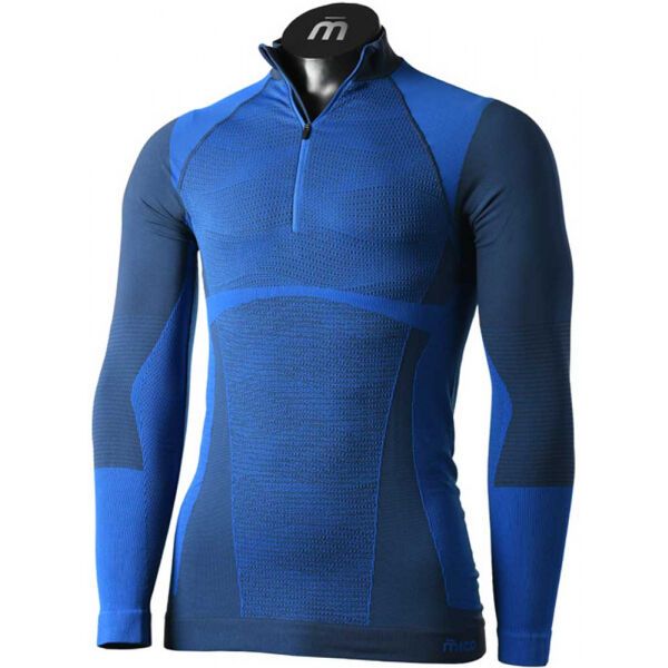 Mico Mico L/SLVS ZIP NECK SHIRT WARM CONTROL Koszulka termoaktywna męska, niebieski, rozmiar 3