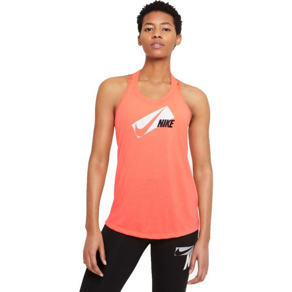Nike Nike DRI-FIT ELASTIKA Koszulka treningowa damska, pomarańczowy, rozmiar M