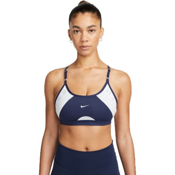 Nike Nike NK DF INDY LOGO BRA 6MO Biustonosz sportowy damski, ciemnoniebieski, rozmiar M