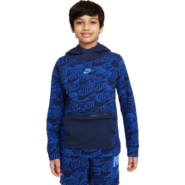 Nike Nike NSW NIKE READ AOP FT PO HD B Bluza chłopięca, niebieski, rozmiar M