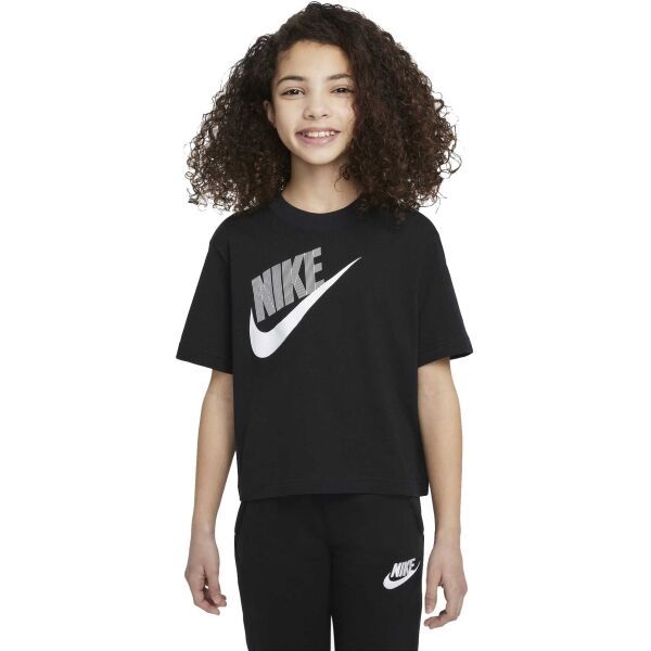 Nike Nike NSW TEE ESSNTL BOXY TEE DNC Koszulka dziewczęca, czarny, rozmiar M