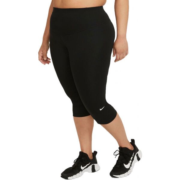 Nike Nike ONE DF MR CPRI TGT PLUS W Legginsy damskie plus size, czarny, rozmiar 1x