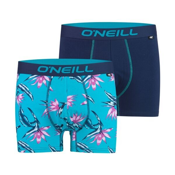 O'Neill O'Neill MEN BOXER FLORAL TEAL PLAIN 2PACK Bokserki męskie, niebieski, rozmiar S