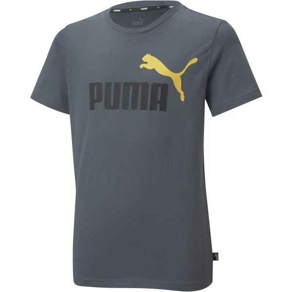 Puma Puma ESS + 2 COL LOGO TEE Koszulka chłopięca, ciemnoszary, rozmiar 152