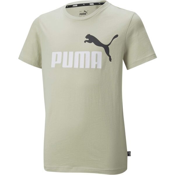 Puma Puma ESS + 2 COL LOGO TEE Koszulka chłopięca, khaki, rozmiar 140