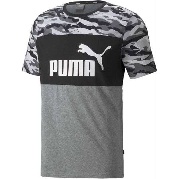 Puma Puma ESS+ CAMO TEE Koszulka męska, ciemnoszary, rozmiar XL