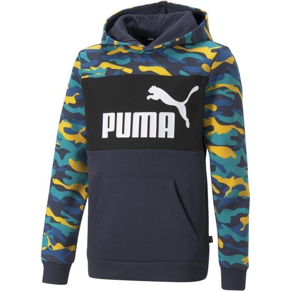 Puma Puma ESS+CAMO HOODIE FL B Bluza dziecięca, ciemnoniebieski, rozmiar 152