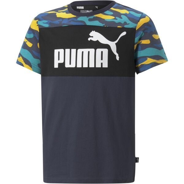 Puma Puma ESS+CAMO TEE Koszulka chłopięca, ciemnoniebieski, rozmiar 140