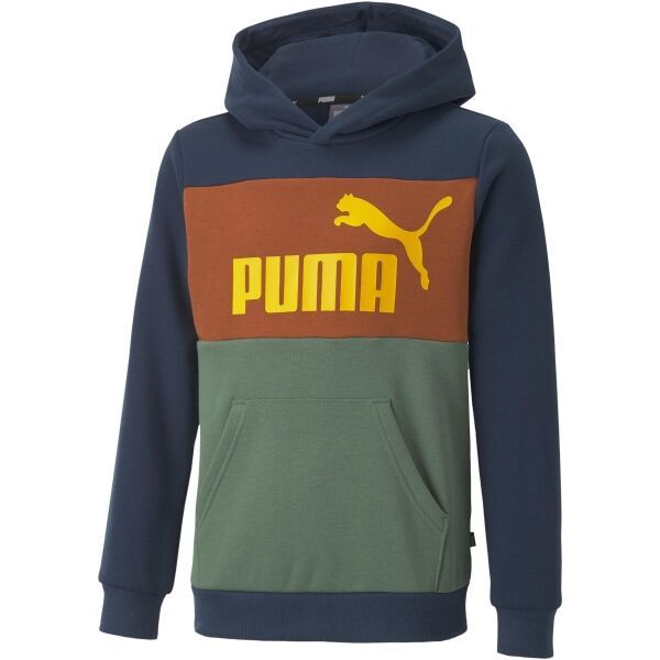 Puma Puma ESS+COLORBLOCK HOODIE FL B Bluza dziecięca, ciemnoniebieski, rozmiar 164