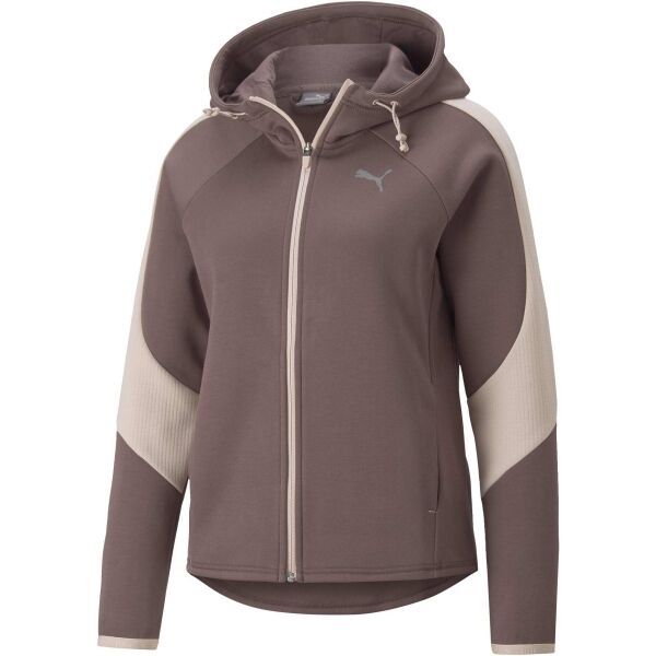 Puma Puma EVOSTRIPE FULL ZIP HOODIE Bluza damska, brązowy, rozmiar M