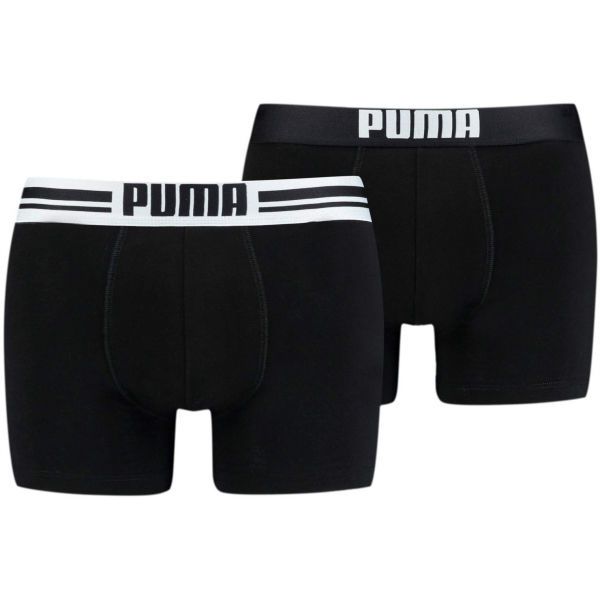 Puma Puma PLACED LOGO BOXER 2P Bokserki męskie, czarny, rozmiar L