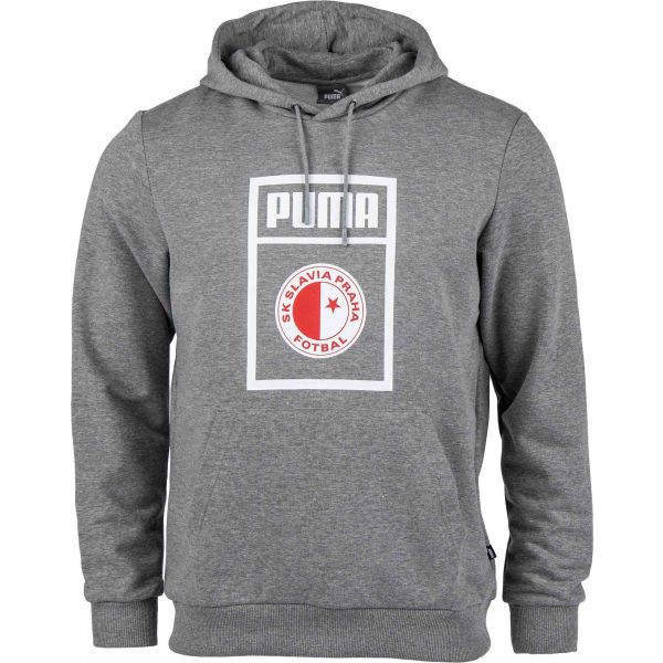 Puma Puma SLAVIA PRAGUE GRAPHIC HOODY Bluza męska, szary, rozmiar L