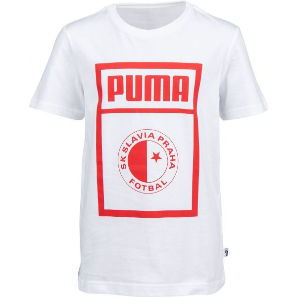 Puma Puma SLAVIA PRAGUE GRAPHIC TEE JR Koszulka dziecięca, biały, rozmiar 140