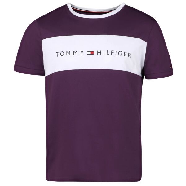 Tommy Hilfiger Tommy Hilfiger CN SS TEE LOGO FLAG Koszulka męska, fioletowy, rozmiar XL