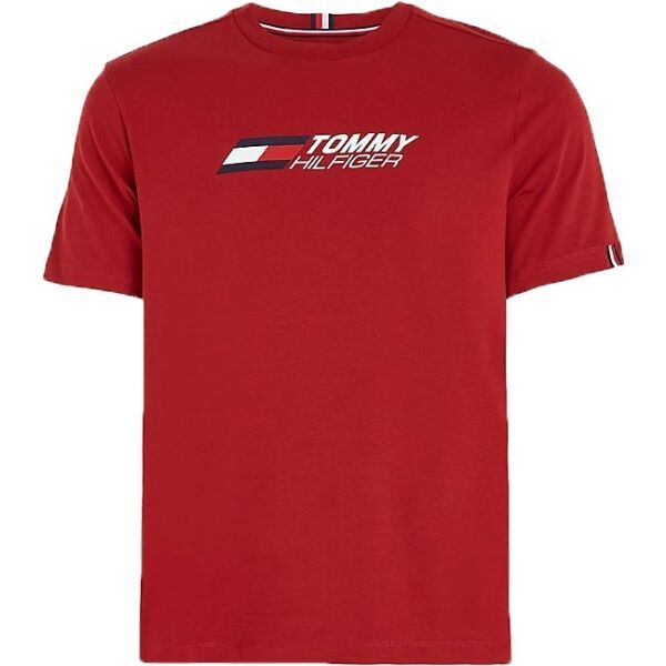 Tommy Hilfiger Tommy Hilfiger ESSENTIALS BIG LOGO S/S TEE Koszulka męska, czerwony, rozmiar XL