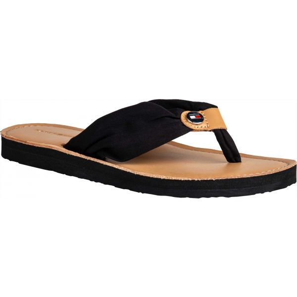 Tommy Hilfiger Tommy Hilfiger LEATHER FOOTBED BEACH SANDAL Japonki męskie, czarny, rozmiar 36