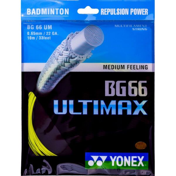 Yonex Yonex BG 66 ULTIMAX Naciąg do rakiety do badmintona, żółty, rozmiar os