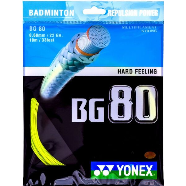 Yonex Yonex BG 80 Naciąg do rakiety do badmintona, żółty, rozmiar os