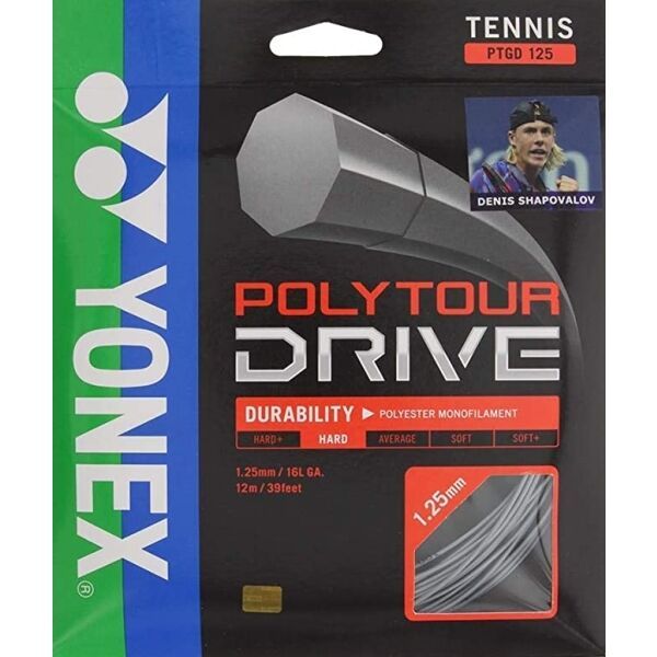 Yonex Yonex POLY TOUR DRIVE 125 Naciąg tenisowy, srebrny, rozmiar os